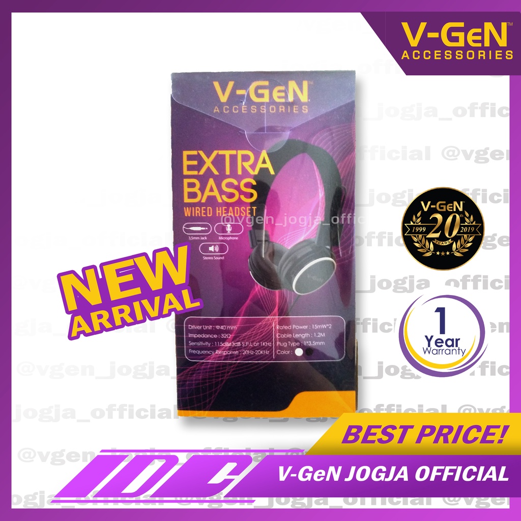 Headset V-GeN VHD1-06 Extra Bass VGEN