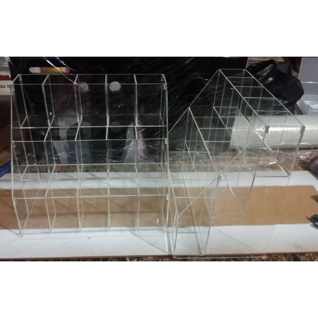 

Kotak rak pulpen akrilik / tempat ballpoint 3 TINGKAT