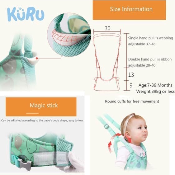 Kuru Walking Assistant Belt / Alat Bantu Belajar Jalan Bayi