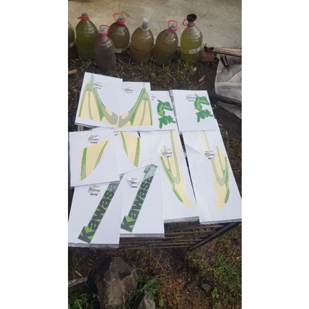 Striping Stiker Ninja 150 RR Old Hijau Metallic Tahun 2010 2011 Original Kawasaki