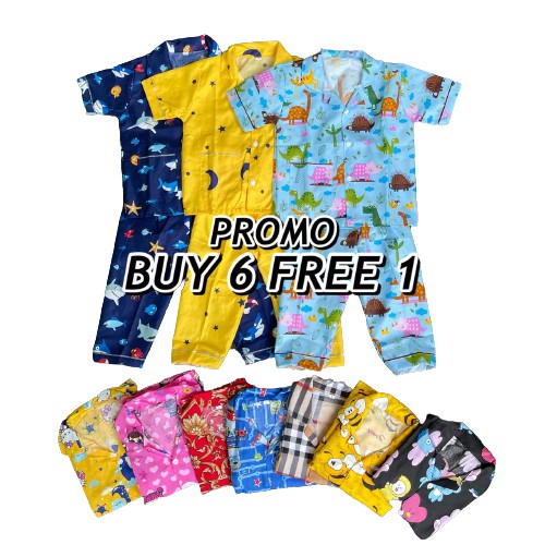 PROMO BELI 6 GRATIS 1 PCS PIYAMA ANAK BAJU TIDUR ANAK 0 BULAN-10 TAHUN BAJU TIDUR ANAK BAJU ANAK