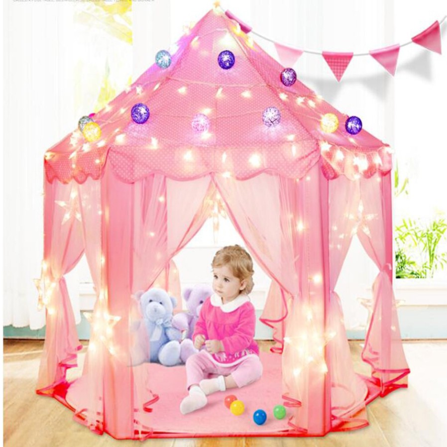 Tenda Anak Princess tenda anak import Pink Castle Kastil Mainan Indoor Outdoor Portable 6 SUDUT bahan nyaman dan aman pasarmurah