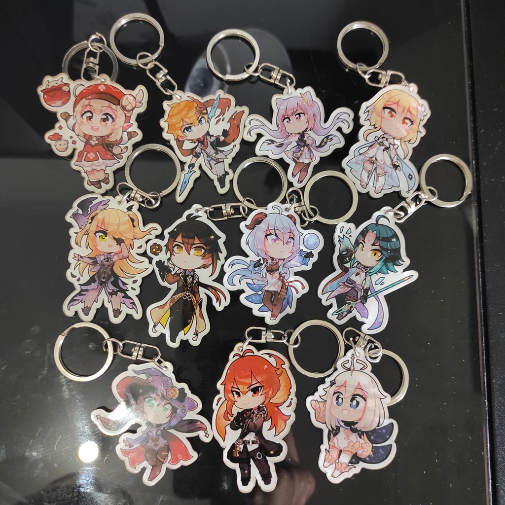 Keychain Genshin Impact / Gantungan Kunci Akrilik Bening