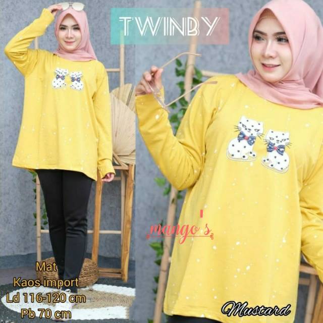 Twinby tunik kaos import xxl besar melar jumbo xxxl ld116-120