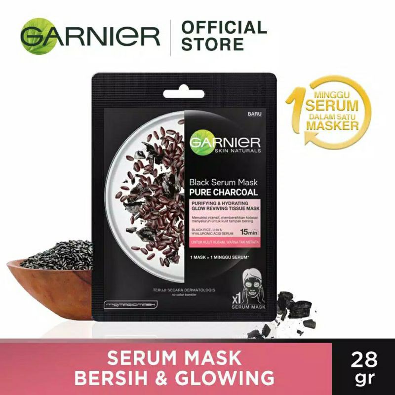 GARNIER Serum Sheet Mask Masker Wajah Face Mask All Varian