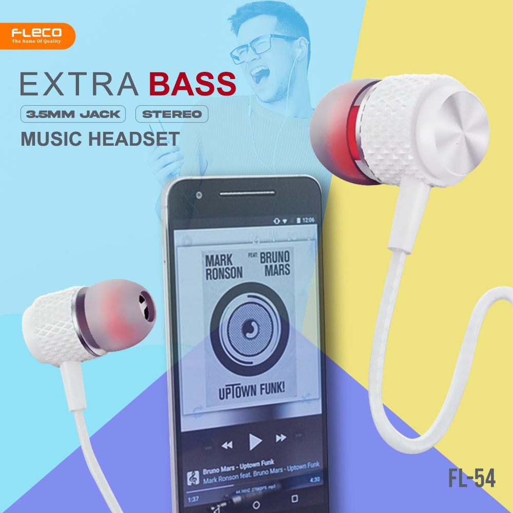 Headset FLECO FL-54 Gaming Musik Hifi Bass Stereo Mic Untuk Olahraga Earphone Bass Sport Xiaomi Huawei Oppo &amp; Handsfree