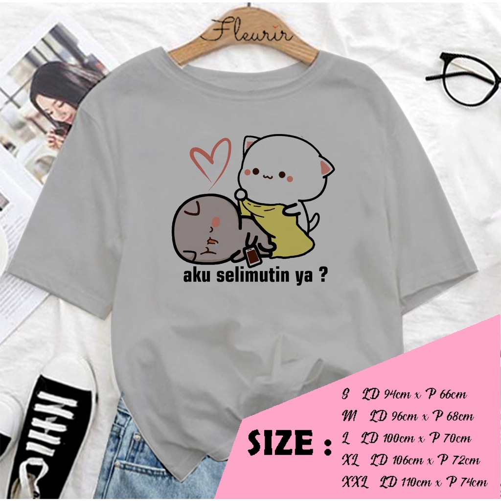 FLEURIR - COD KAOS PEACH SELIMUT WANITA PRIA REMAJA DEWASA UNISEX TSHIRT JUMBO