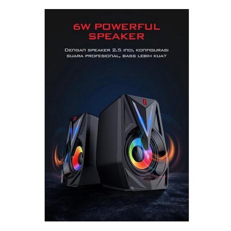 itstore GAMEN GS1 MultiMedia Speaker Laptop/PC/Gaming Soundbar Super Bass Portable RGB Garansi Original