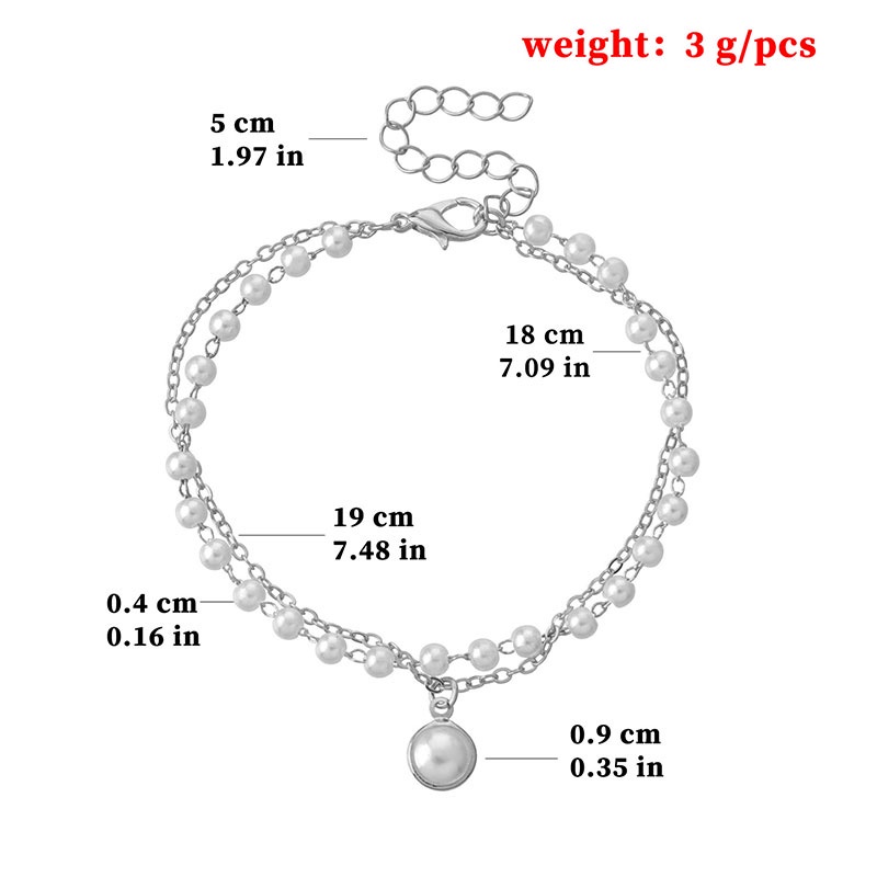 Fashion Korea Wanita Temperamen Manis Gelang Aksesoris Perhiasan Gelang Mutiara Ganda Sederhana -PD