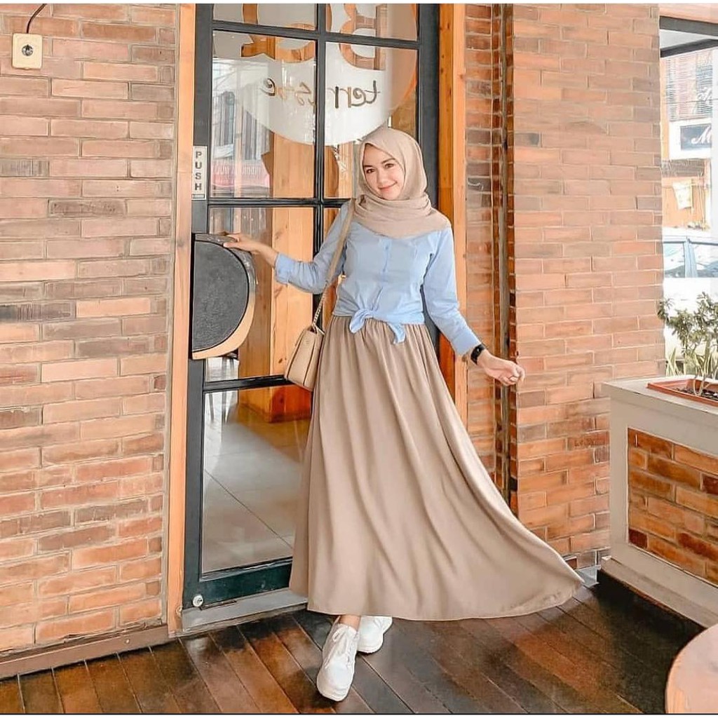 Rok Wolfish Premium Panjang Pusatgrosir_solo/ Rok Polos Panjang Wolfis Skirt Termurah Hits Selebgram