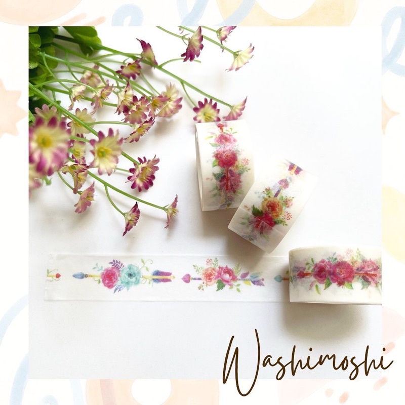 

Washimoshi Masking Washi Tape Flower Design (5 meter)