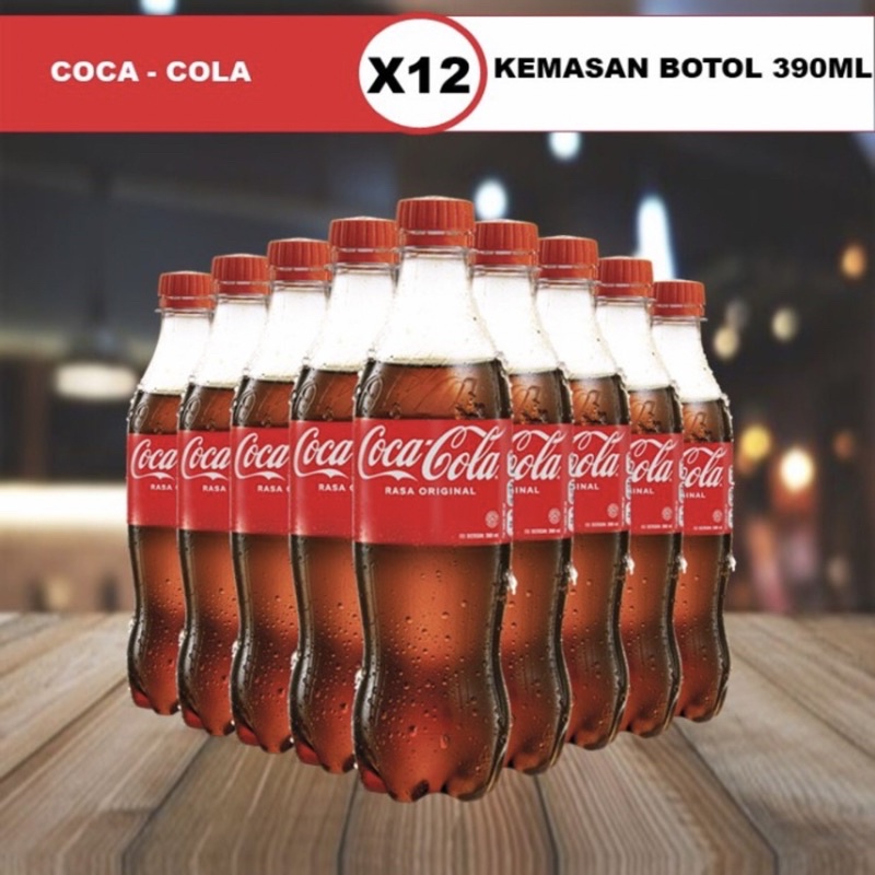 

BIG SALE" COCA COLA Soft Drink Minuman Kemasan Botol 390ml x 12 - PACK