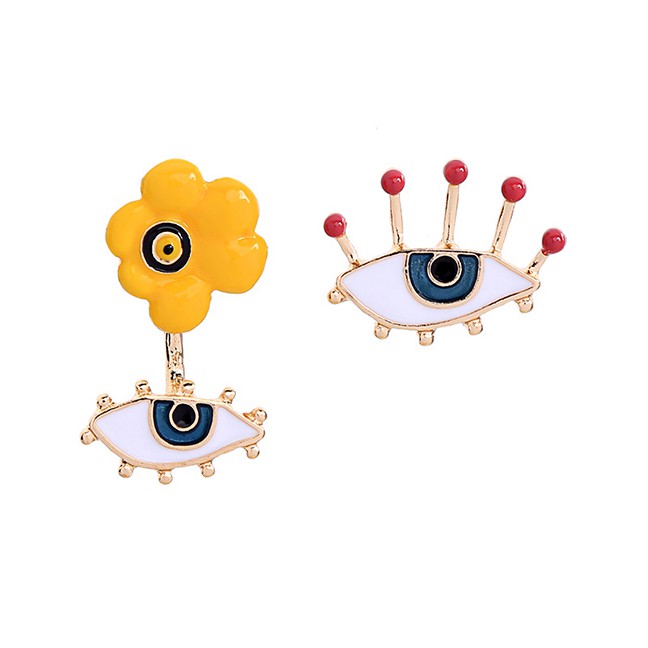 LRC Anting Tusuk Fashion Irregular Eye Stud F83798