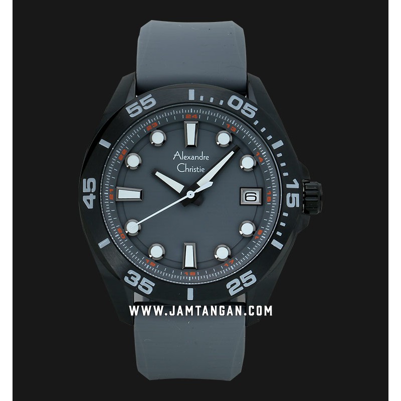 Alexandre Christie AC 6580 MDRIPDG Men Grey Dial Grey Rubber Strap