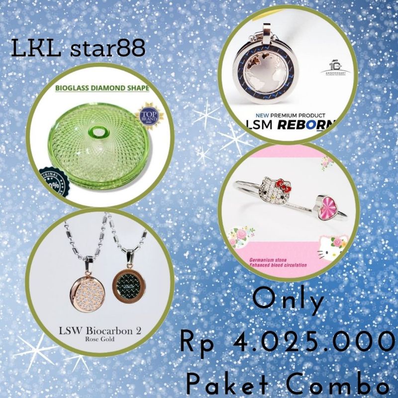 Paket BioGlass DS Diameter 10cm + LSM Reborn + Pendant LSW BioCarbon2 Rose Gold + Bangle Hello Kitty