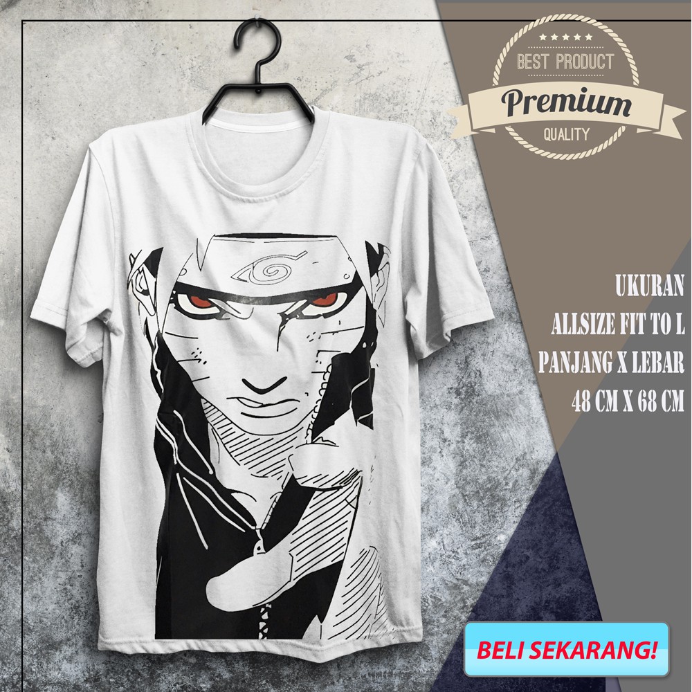 Kaos Naruto Shippuden Sasuke Tatto Anime Shopee Indonesia