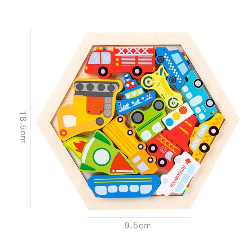 BIANCA - Puzzle Kayu 3D Bentuk Hexagon