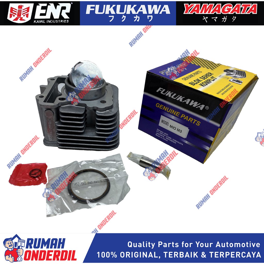 BLOK SEHER KOMPLIT + PISTON KIT MIO M3 FINO SOUL GT XRIDE 125 FUKUKAWA