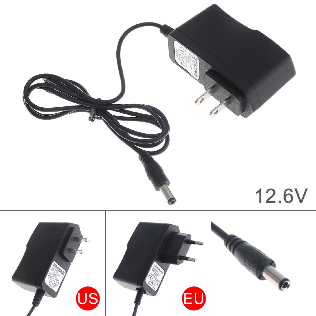 Adaptor Pengisi Daya Bor Elektrik Steker EU / US 12.6V