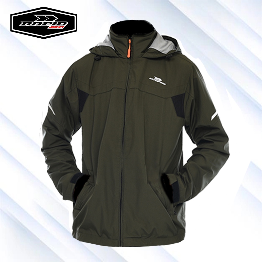 Jaket motor hoodie  RAPID NEOSKYLINE pria parasit premium jacket reflektif