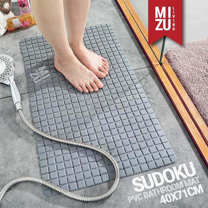 SUDOKU PVC Bathroom Mat Shower Bath Anti Slip Mat Keset Kamar Mandi PVC Penghisap Suction Cup 40x70