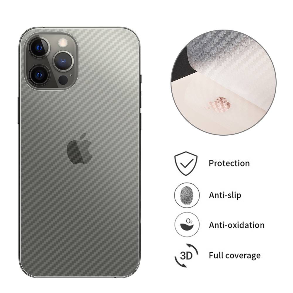 Stiker Film Pelindung Layar Belakang Bahan Serat Karbon Untuk iphone 11 12 13 Pro Max Mini 6 7 8 Plus X XS Max XR SE 2020 2022 SE3