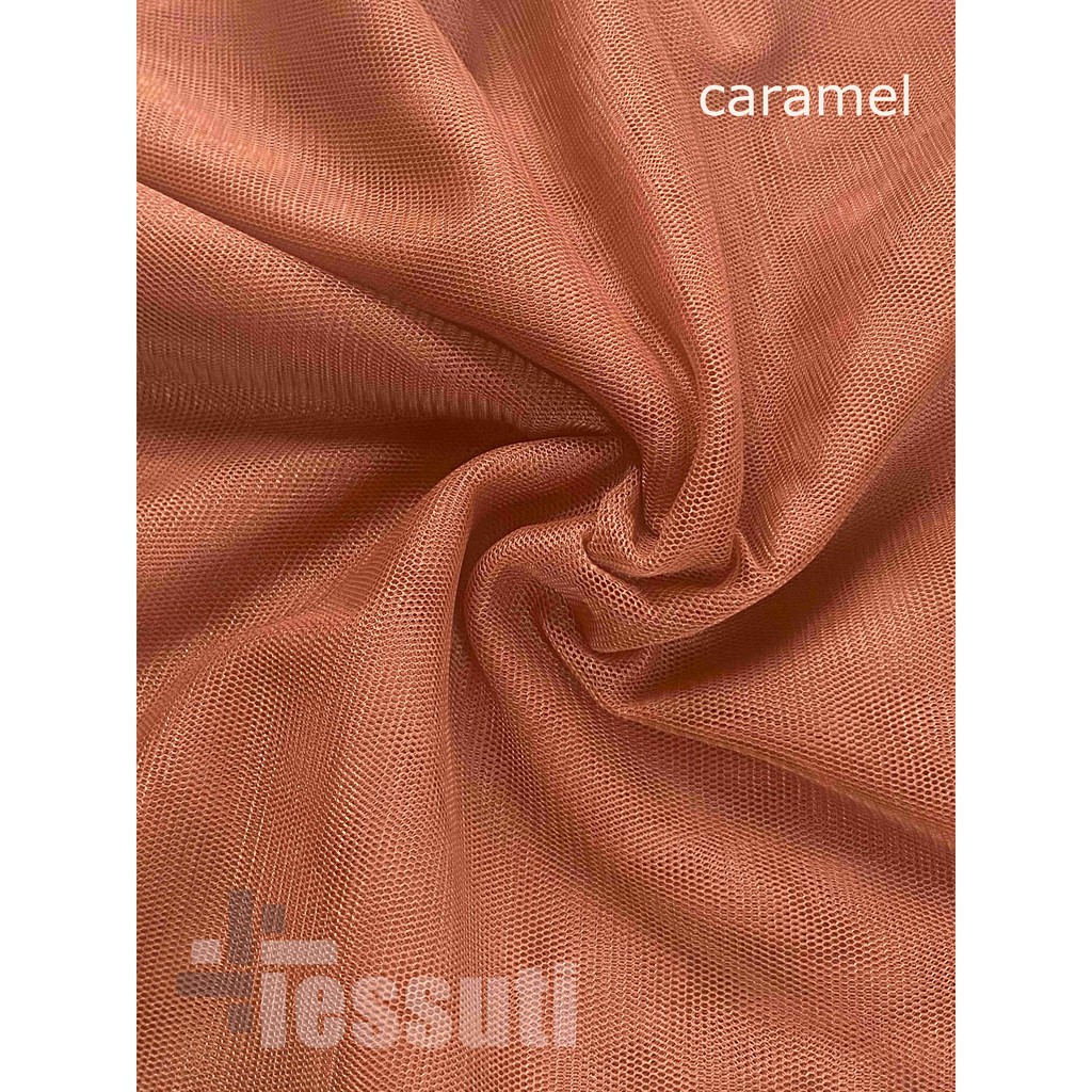 KAIN TILE HALUS POLOS / SOFT TULLE-caramel