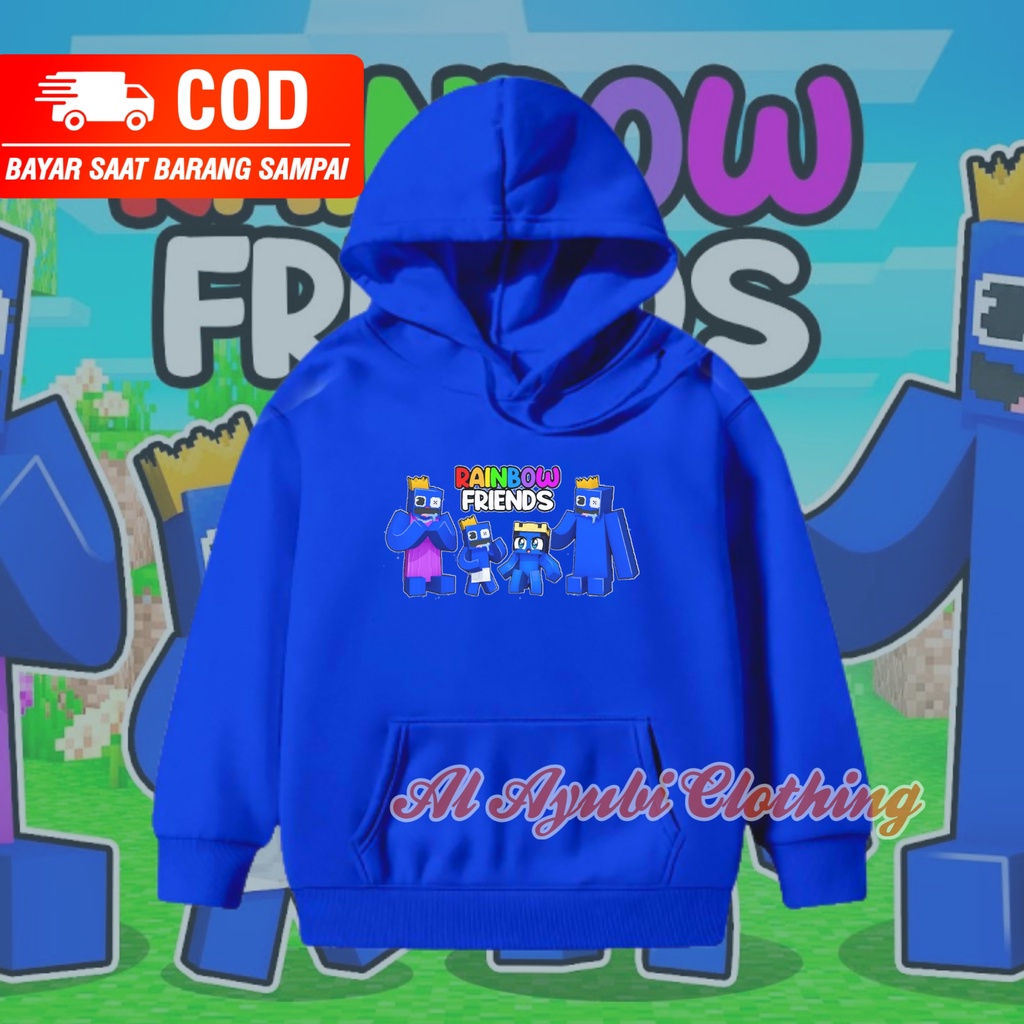 Jaket Hoodie Anak Rainbow Friends Blue Hoodie Sweater Anak Rainbow Friends Blue