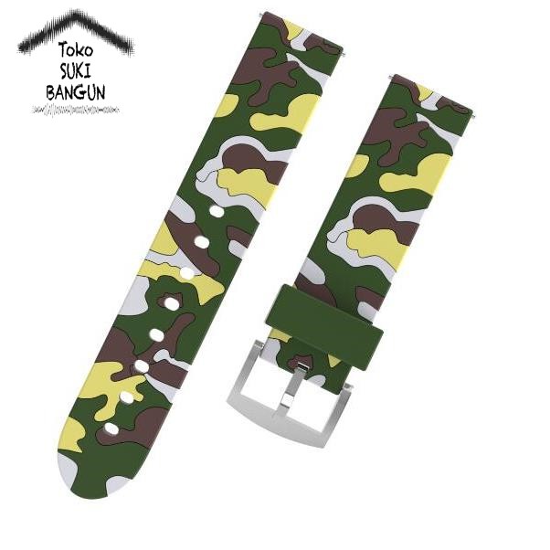 TALI JAM 22mm Rubber ARMY CAMOUFLAGE Silicone Watch Band Strap