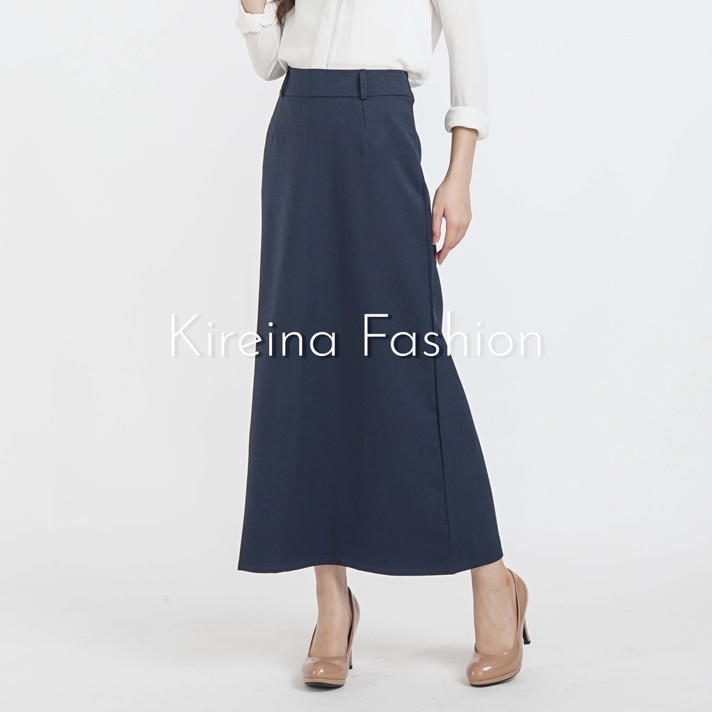 Rok Kerja Wanita Line A Formal Kantoran Bahan Dasar - KIREINA FASHION