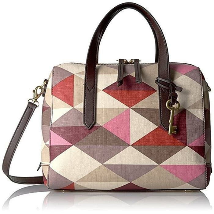 TAS Fossil ASLI Original Sydney Satchel Multired Multi Red RaRe Langka Hand Bag Wanita