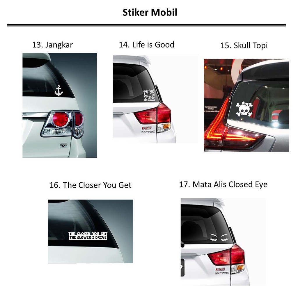 Stiker Kaca Mobil Motor Jangkar Life Good Mata Alis Cutting
