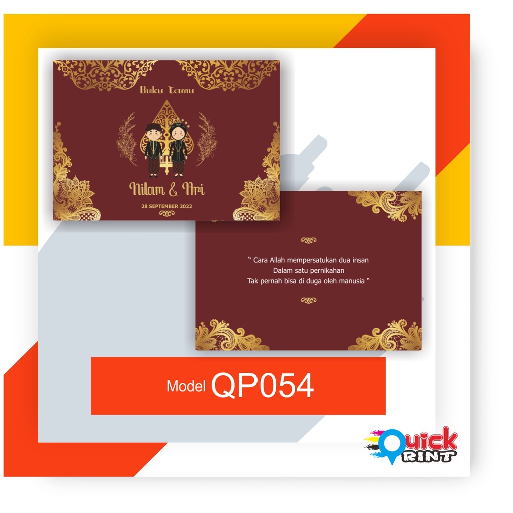 Custom Guest Book Ethnic / Buku Tamu Pernikahan Adat / Buku Tamu Undangan MODEL QP054