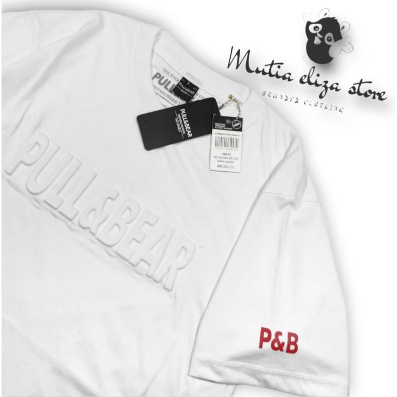 Kaos Pull &amp; Bear Distro Premium 3802 /Kaos Embos Distro /Baju Kaos Logo Timbul /Baju Kaos Pull and Bear