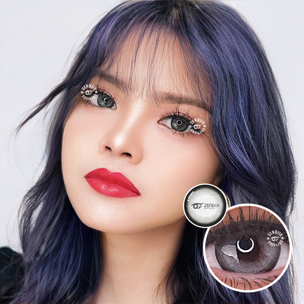 Softlens NEVERLAND Warna GREY 14.5mm Normal Minus