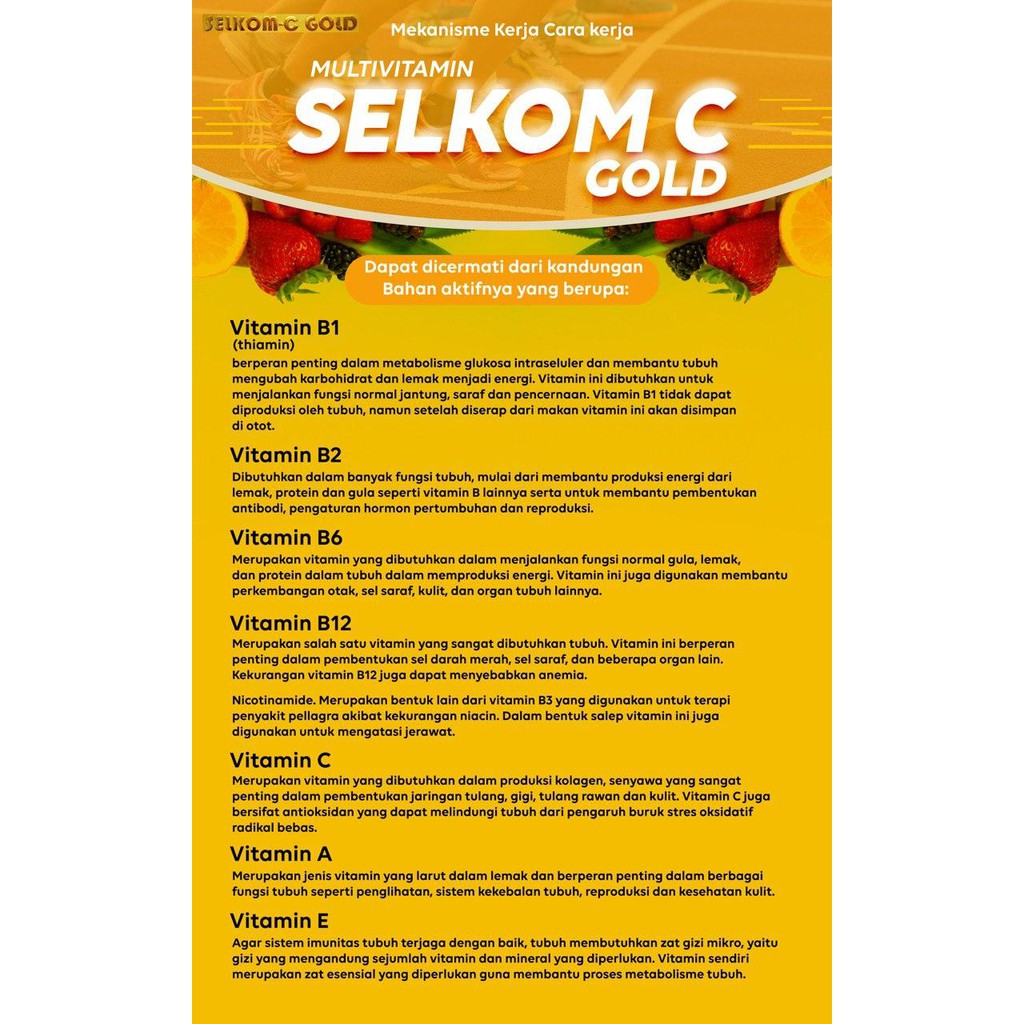 Vitamin Sel C Gold 10 Butir 1 Strip Indonesia