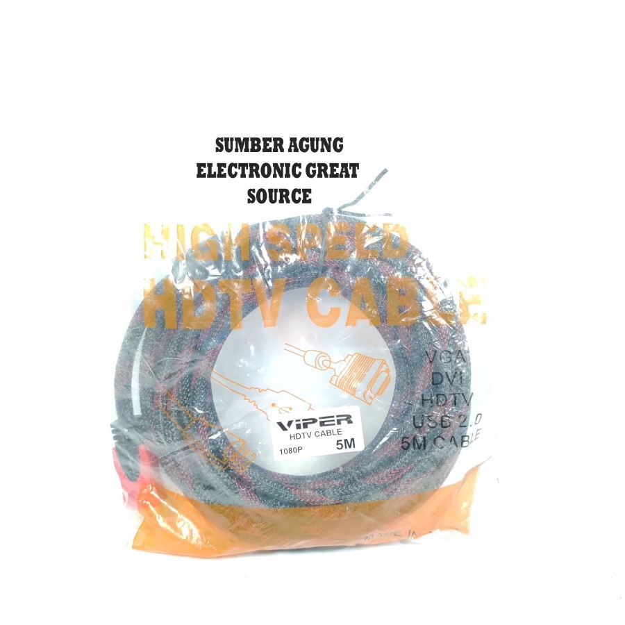 Viper Kabel HDMI 5M Panjang 5 Meter HDTV Cable 1080P Gambar Bening Hig