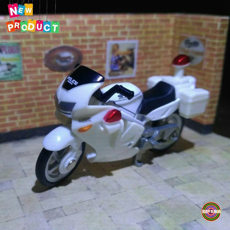 Honda VFR Police Bike - Tomica#4 - Miniatur Motor Mainan / Diecast Tomica