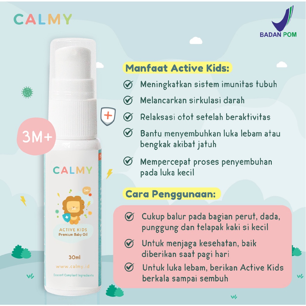 Calmy Paket - 3x30ml - Menjaga Kesehatan Bayi dan Anak-anak Tanpa Obat , Cocok Untuk Kado Lahiran Bayi