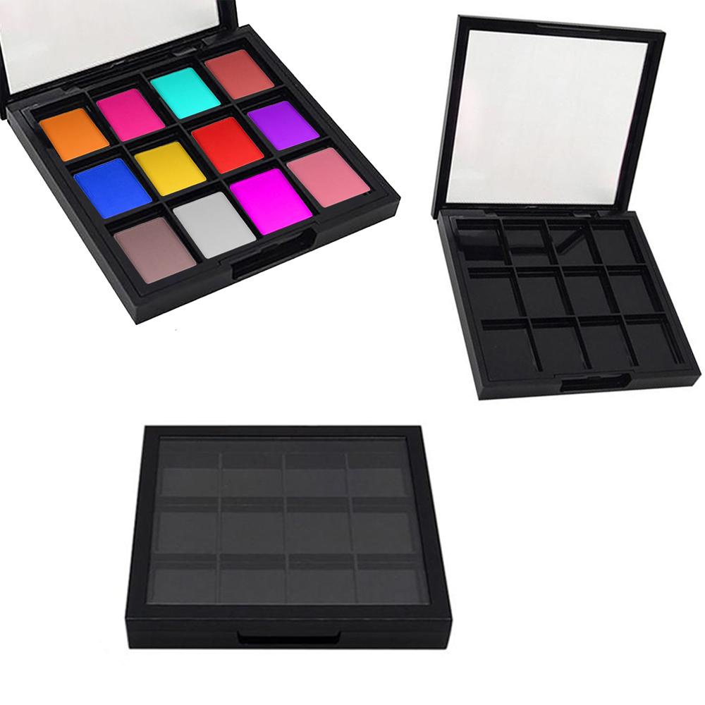 MXBEAUTY High Quality DIY Eyeshadow Palette Portable Lipstick Sample Box Empty Eyeshadow Dish Refillable Box Transparent Lid Beginners Black Women Girl Makeup Case Eye Makeup Storage Box/Multicolor