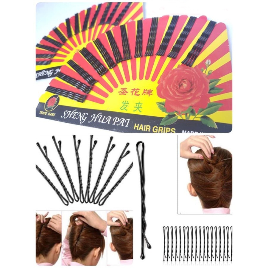 [PERLEMBAR 60 PCS] JEPIT LIDI KIPAS / JEPIT RAMBUT LIDI BUNGA SHENG HUA PAI BOBBY PIN