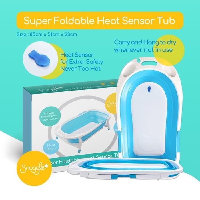 Makassar ! Foldable Baby Tub / Baskom Lipat Bayi with Heat Sensor Snuggle