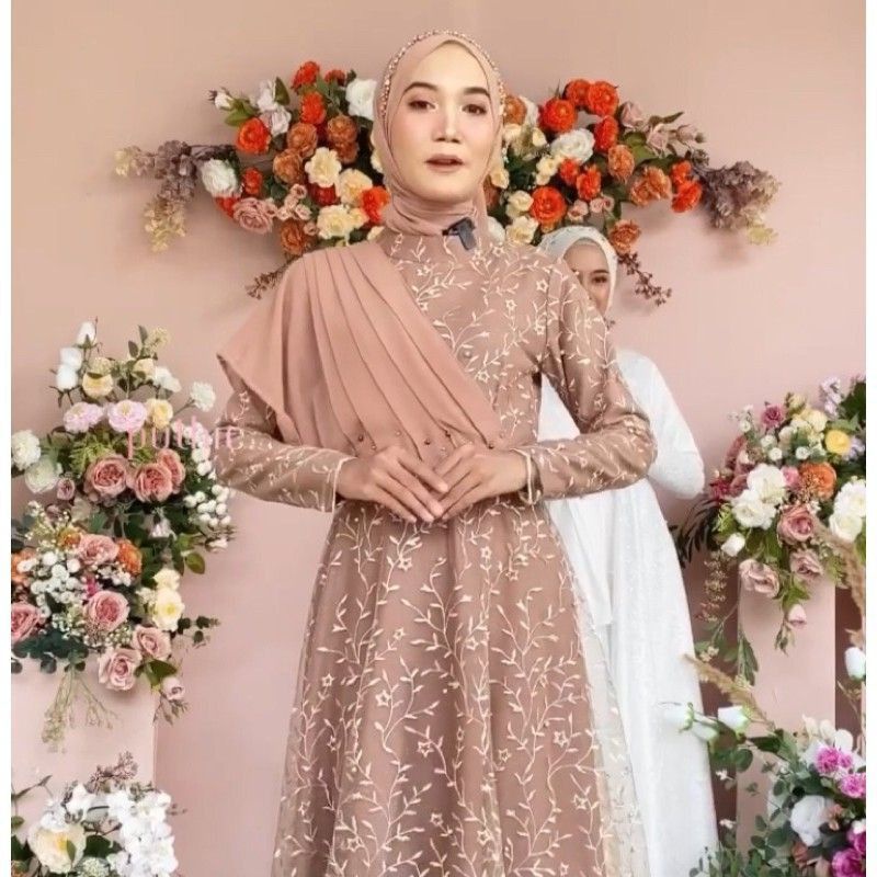 Gaun Dress/Pesta/Lamaran/Kondangan/Formal/terbaru/Terlaris/terpopuler/elegan/baju gamis/puthic/gamis