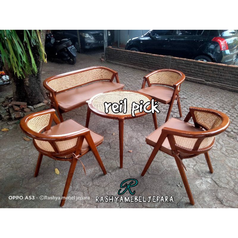 kursi teras rotan+bantalan