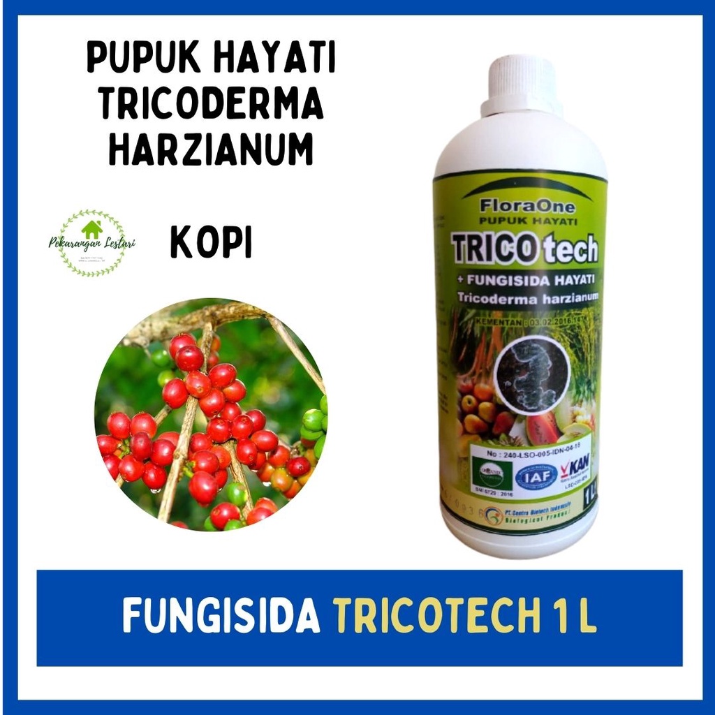 Pupuk Kopi Cair Terbaik, Fungisida Hayati Tricoderma Cair 1 Liter Cegah Rebah Batang Tanaman Kopi