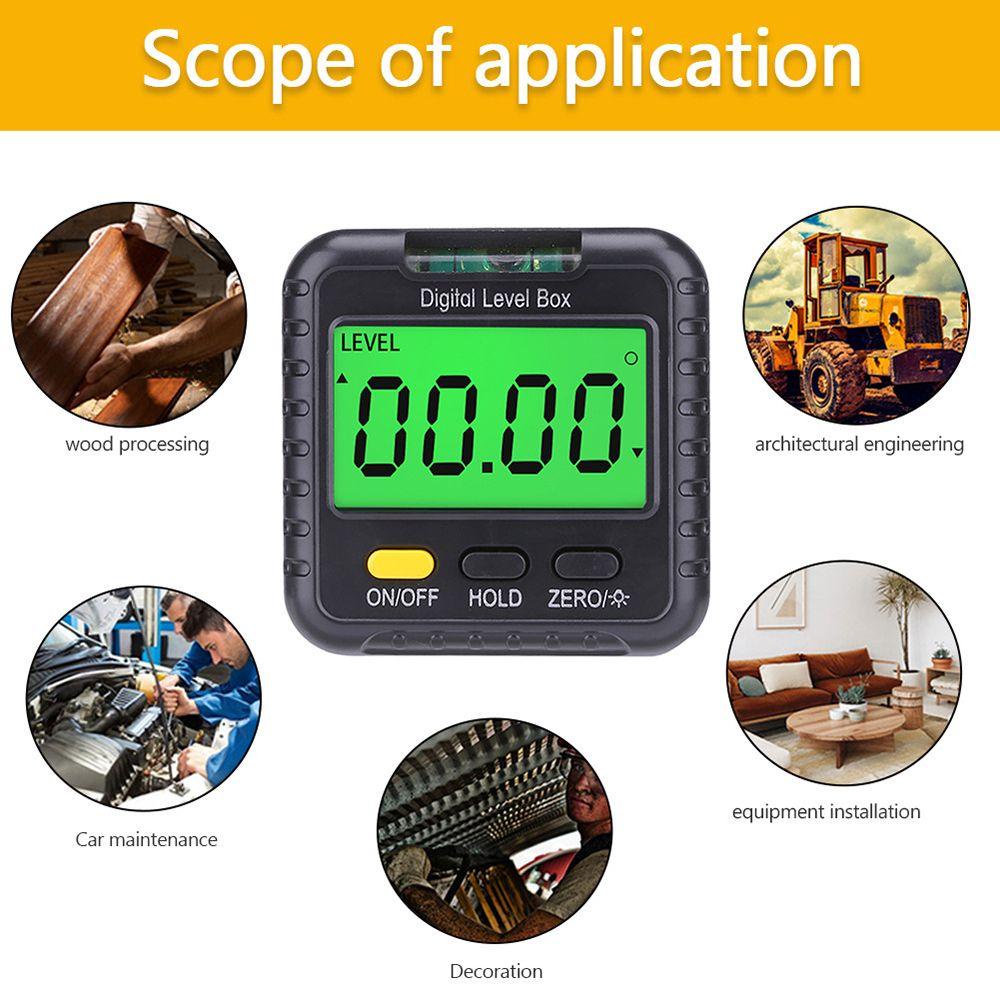 Solighter Digital Level Box Angle Finder Mini LCD Backlight Pengukur Kadar Goniometer Elektron