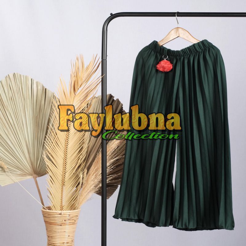CELANA KULOT PLISKET ANAK TANGGUNG USIA 11-15 TAHUN CELANA ANAK PEREMPUAN KULOT POMPOM TALI LONCENG FASHION ANAK PEREMPUAN