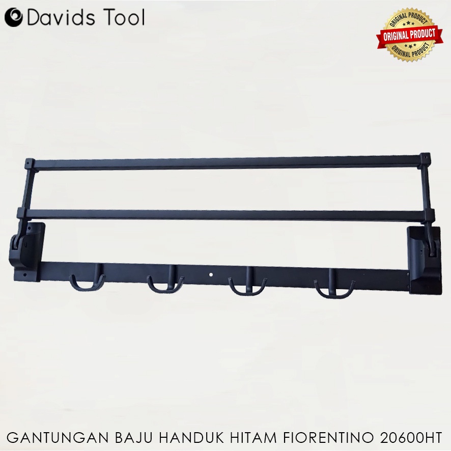 Gantungan Handuk Kamar Mandi Stainless Rak Cantolan Baju Hitam 20600