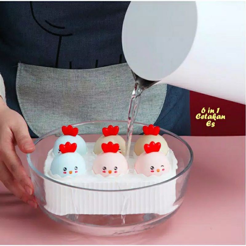Set Cetakan Es / Puding EGG 1 set isi 6 cetakan motif telur hokkyshop