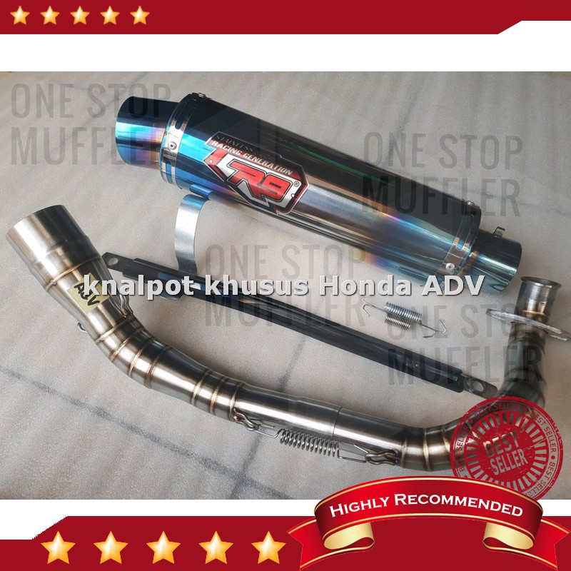 Promo Knalpot racing r9 mugello blue honda adv 150 adv150 fulsystem